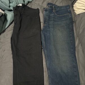 Men’s Jeans (2 pairs) size 40x30 Black and Blue Denim